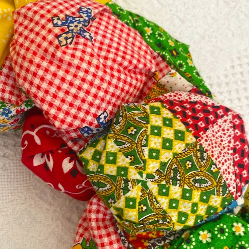 Vintage fabric wreath